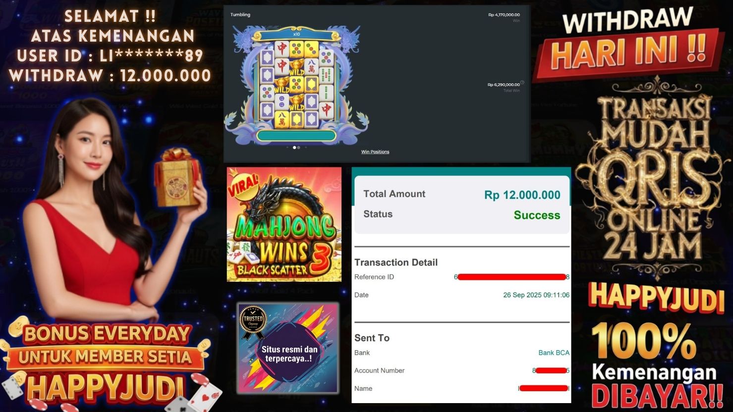 HAPPYJUDI JACKPOT SLOT MAHJONG WINS 3 BLACK SCATTER